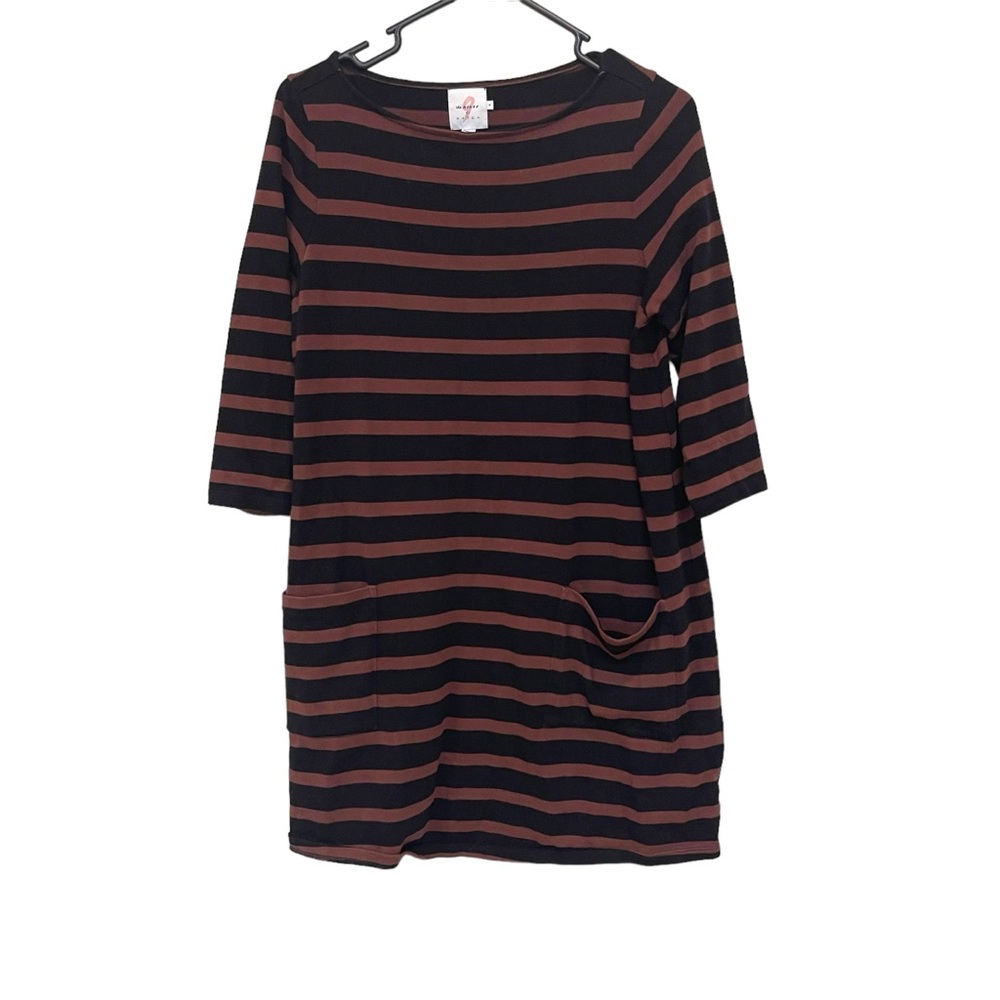 Hatch The Nines Striped Tunic Shirt Dress Black Stripe Maternity Womens Small